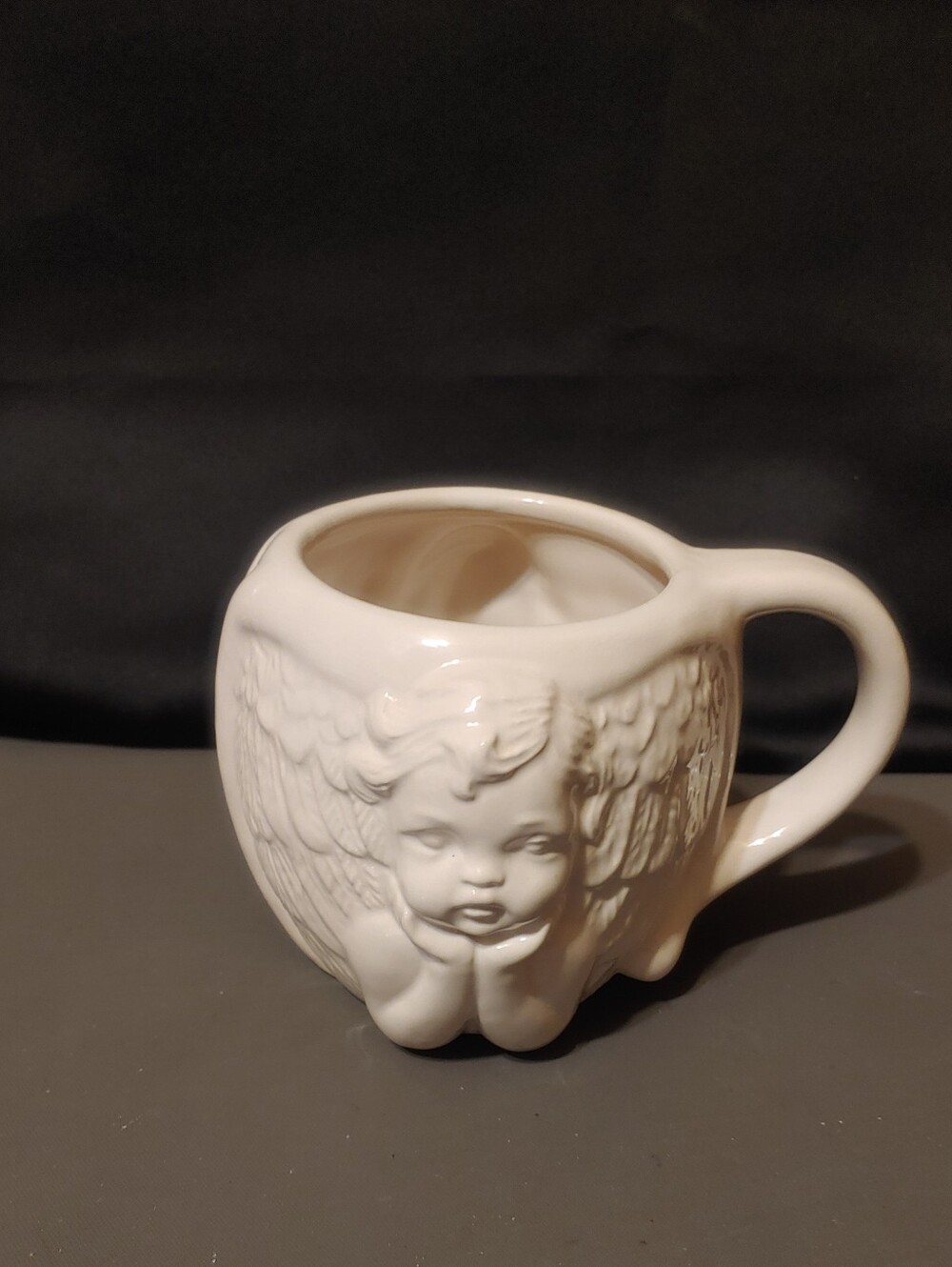 Vintage 3D Ceramic Cherub Coffee Mug
